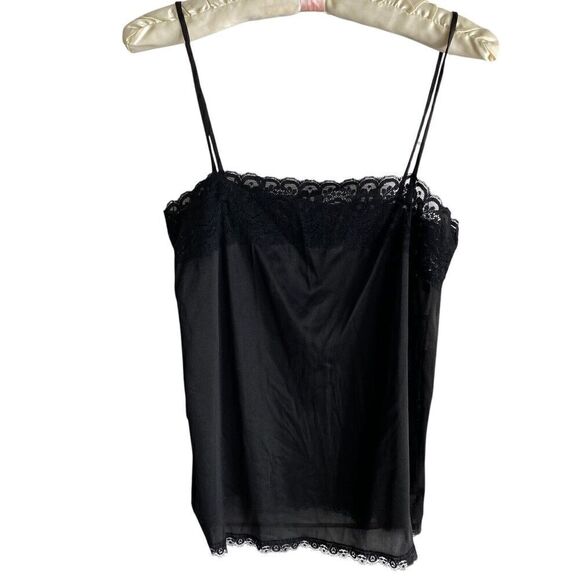 Bari Other - Vintage Bari Camisole Top Women's Size Medium Black Lace Trim